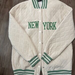 Cider Quilted Jacket with Mint and Cream